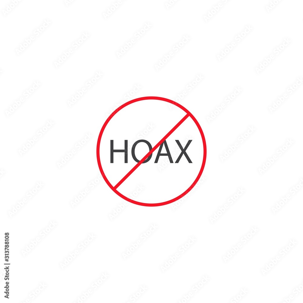 Stop hoax, fake news. Vector icon template Stop hoax, fake news. Vector icon template