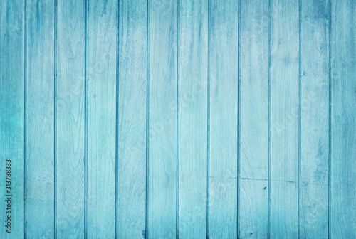 Fototapet Vintage painted wooden wall background, texture of blue pastel color with natural patterns for design art work