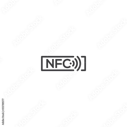 NFC or near field communication. Vector logo icon template