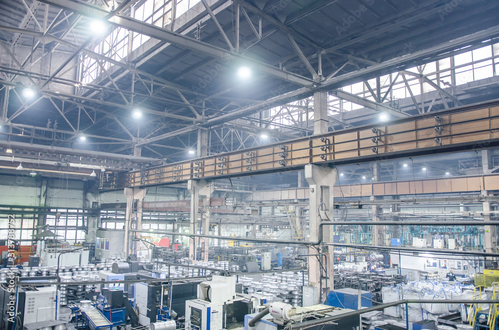 Fototapeta premium Interior of a foundry - workstation and equipment. Industrial zone