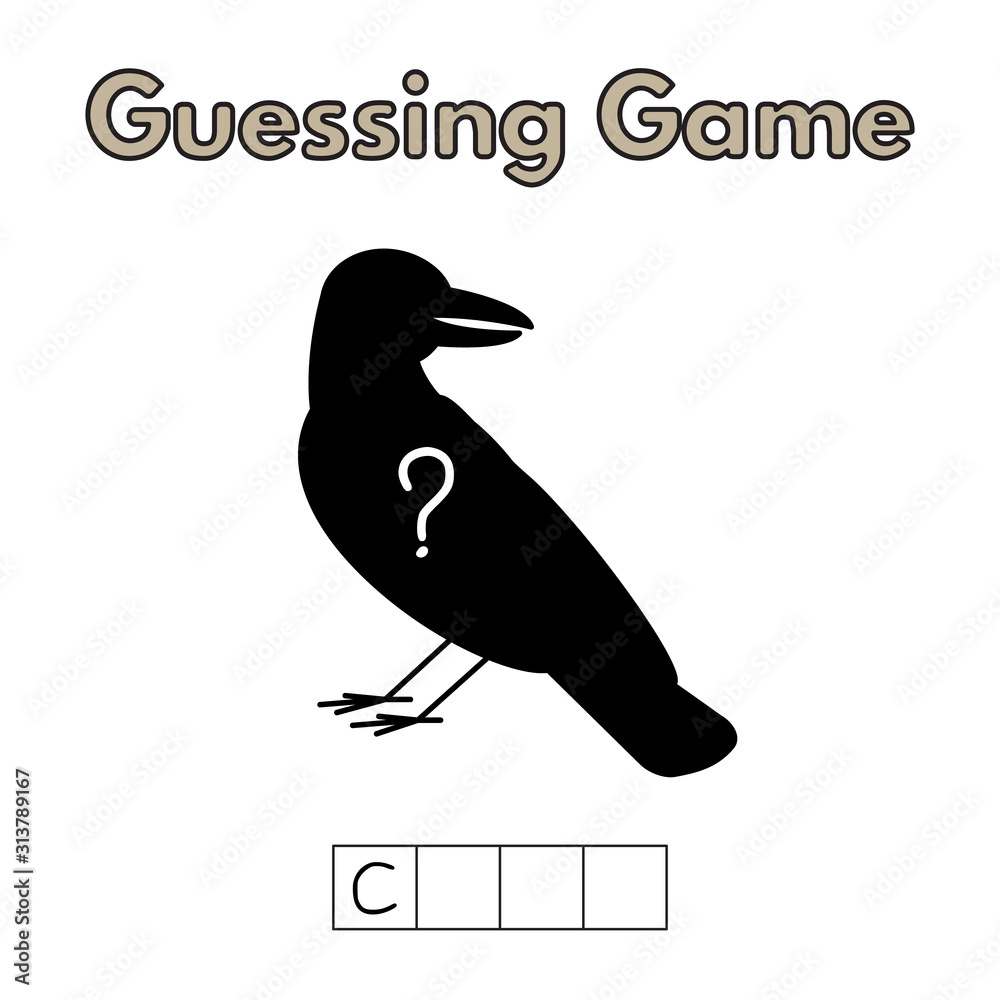 Obraz premium Cartoon Crow Guessing Game