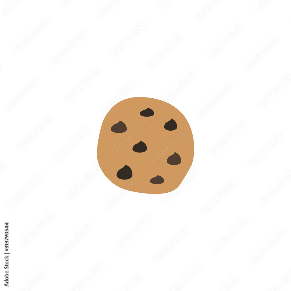 Fototapeta premium Biscuit Icon. Cookie Flat Vector Icon. Isolated Cookie, Sweet Bakery Item Illustration Symbol - Vector