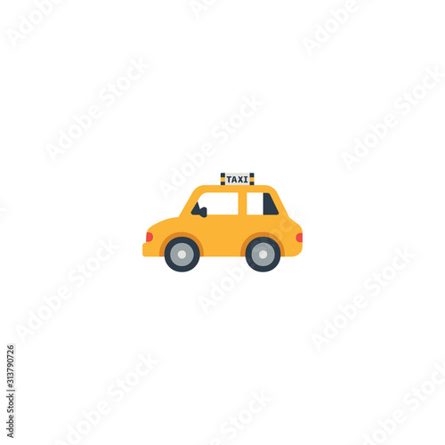Taxi Car Flat Vector Icon. Isolated Taxi Side View Emoji Illustration