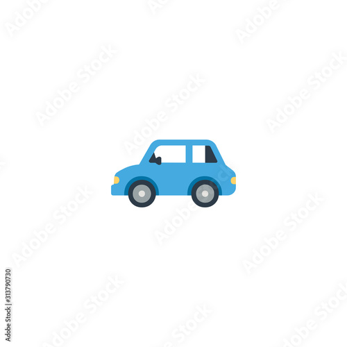 Automobile Flat Vector Icon. Isolated Blue Car Emoji Illustration