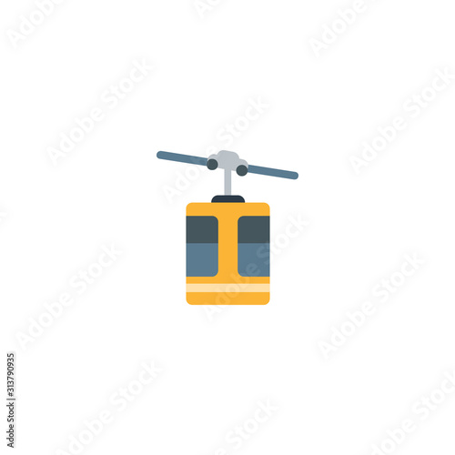 Aerial Tramway Flat Vector Icon. Isolated Aerial Tramway Emoji Illustration