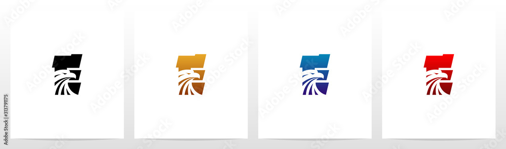 Eagle Head On Letter Logo Design E Eagle Head On Letter Logo Design E