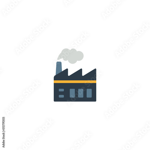 Factory Flat Vector Icon. Isolated Factory Illustration Symbol - Vector