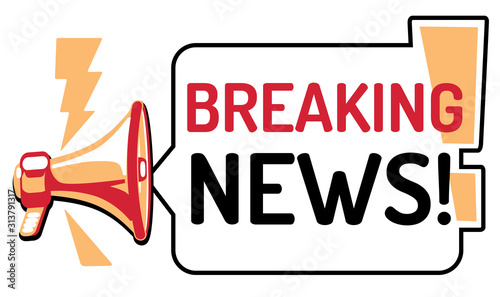 Breaking news - sign with megaphone