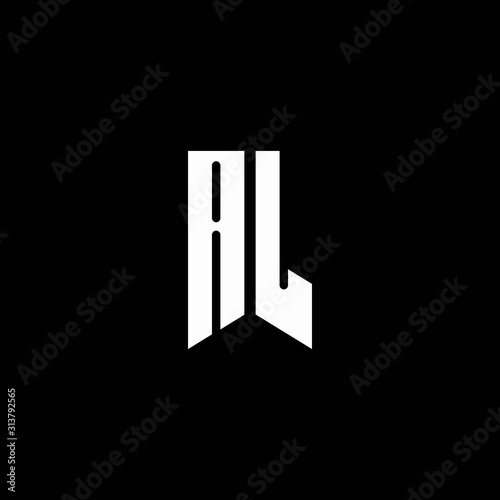 AL logo monogram with emblem style isolated on black background