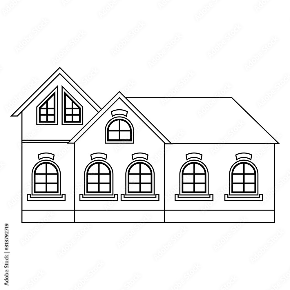 Download HD Drawing Outlines House  House With Tree Outline Transparent  PNG Image  NicePNGcom