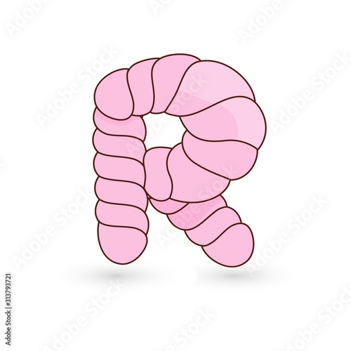 Letter R. Isolated. Vector illustration