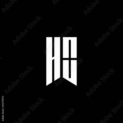 HO logo monogram with emblem style isolated on black background
