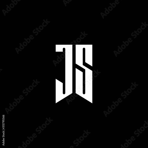 JS logo monogram with emblem style isolated on black background