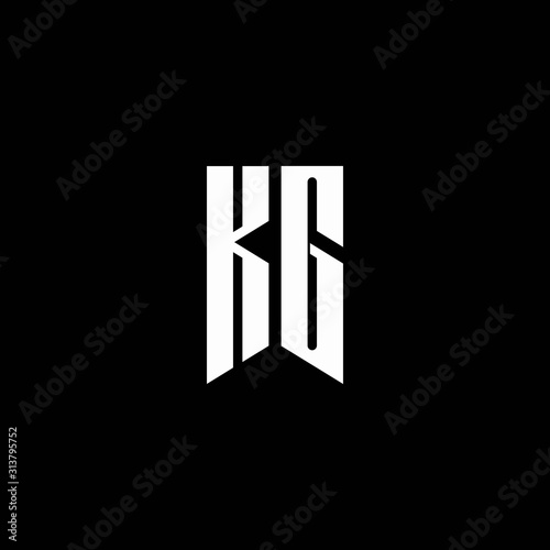 KG logo monogram with emblem style isolated on black background