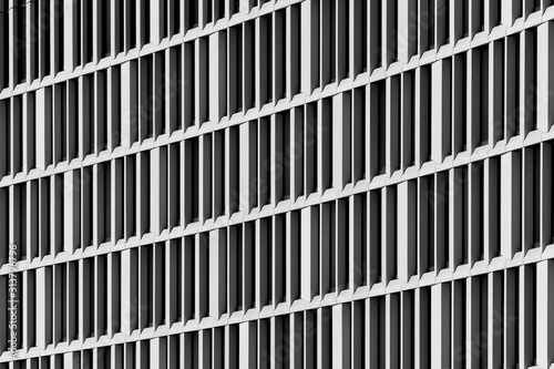 Beton Fassade Fenster Struktur Gebäude Neubau Büros Verwaltung Hintergrund Berlin Spree schwarz weiß