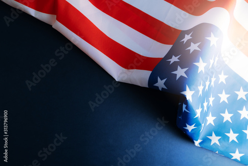 america flag with copyspace for national holiday Presidents day concept Martin Luther King day concept