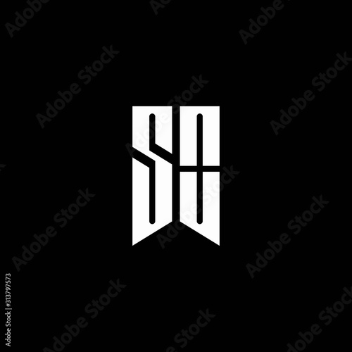 SO logo monogram with emblem style isolated on black background