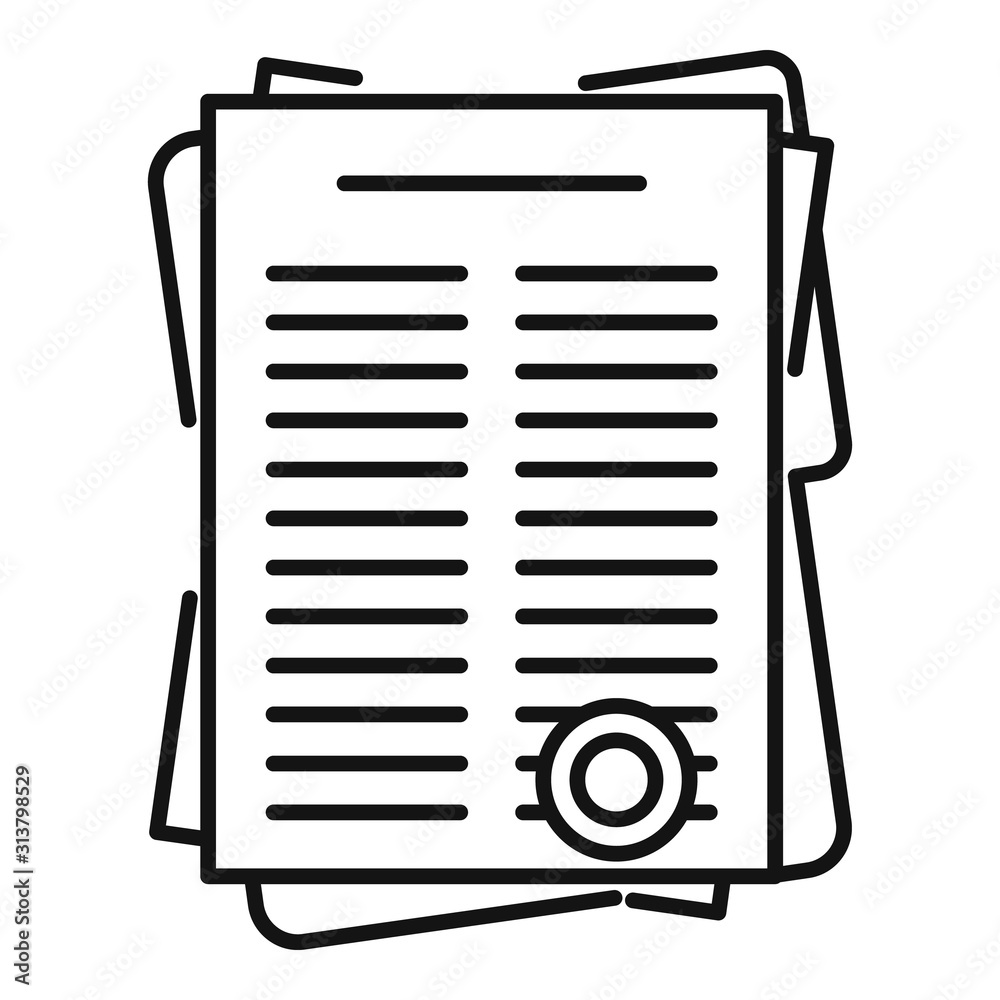 Leasing papers icon. Outline leasing papers vector icon for web design isolated on white background Leasing papers icon. Outline leasing papers vector icon for web design isolated on white background