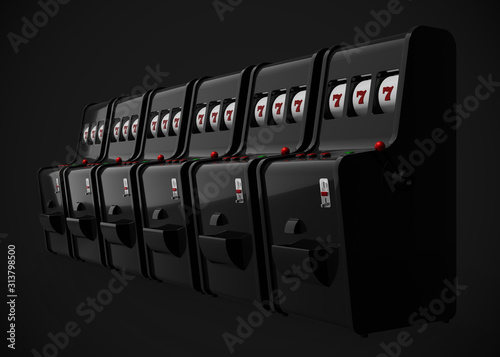 Slot Machine Casino Retro Style 777 One Arm Gambit 3D Render