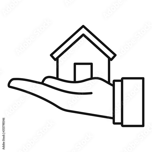 Leasing home icon. Outline leasing home vector icon for web design isolated on white background