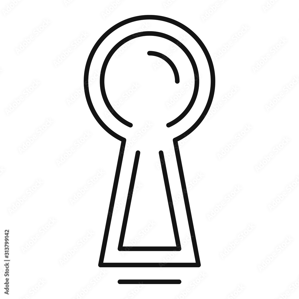 Door keyhole icon. Outline door keyhole vector icon for web design isolated on white background Door keyhole icon. Outline door keyhole vector icon for web design isolated on white background