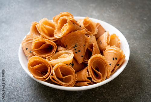 crispy coconut roll - Asian snack photo