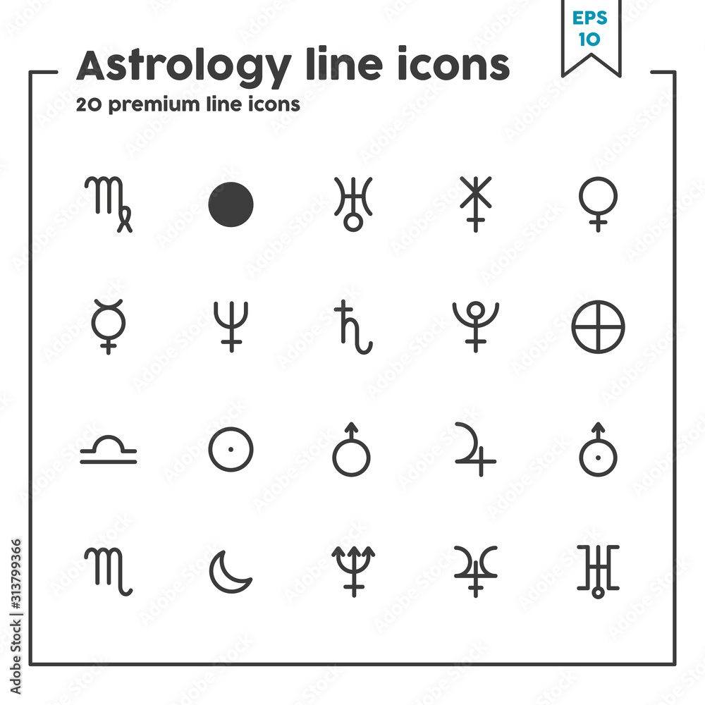 Astrology thin line icon. Vector illustration symbol elements for web design and apps.. Astrology thin line icon. Vector illustration symbol elements for web design and apps..
