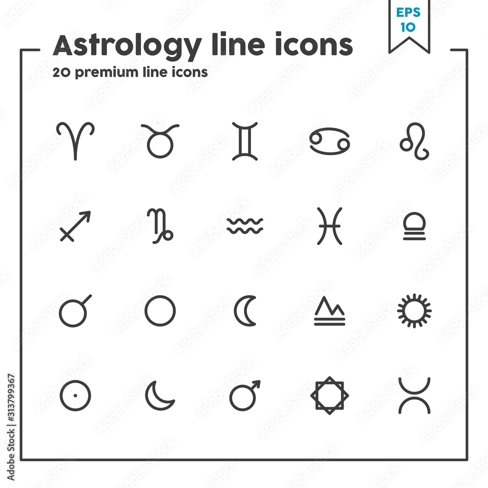 Astrology thin line icon. Vector illustration symbol elements for web design and apps..