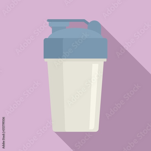 Protein shaker icon. Flat illustration of protein shaker vector icon for web design