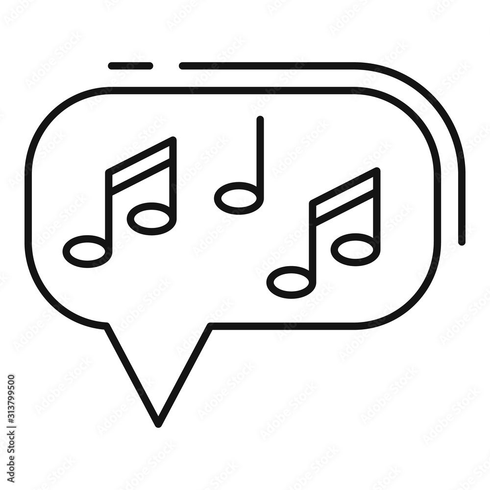 Singer chat bubble icon. Outline singer chat bubble vector icon for web design isolated on white background Singer chat bubble icon. Outline singer chat bubble vector icon for web design isolated on white background