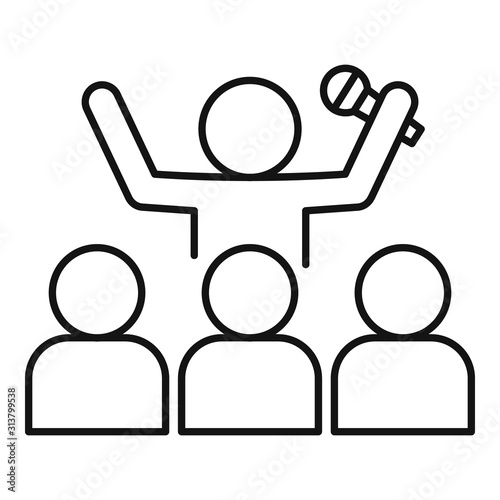 Singer concert icon. Outline singer concert vector icon for web design isolated on white background