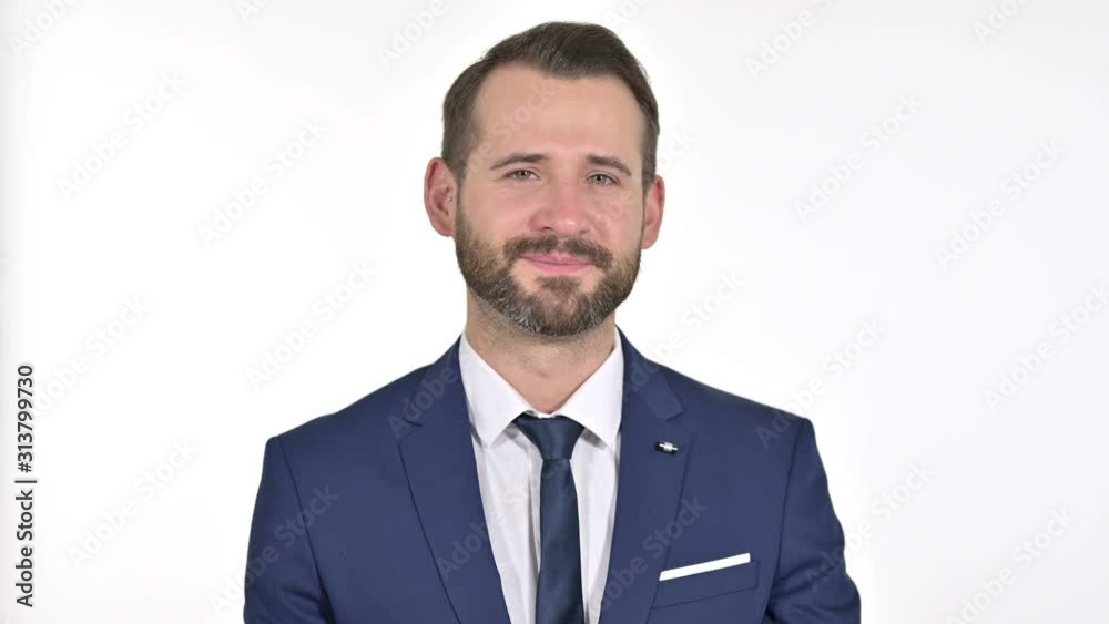 Tired Businessman Yawning, White Background Tired Businessman Yawning, White Background