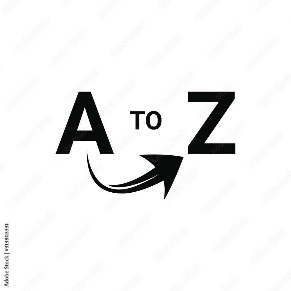 a to z icon. Vector graphic symbol a to z icon. Vector graphic symbol