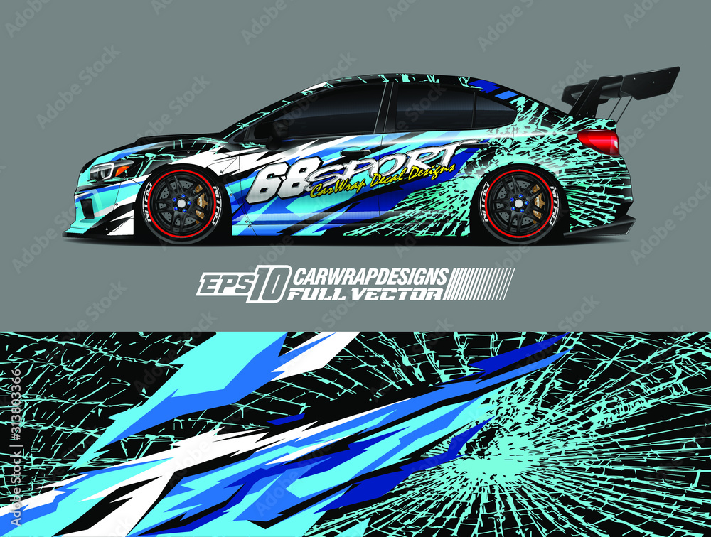 Rally car graphic livery design vector. Graphic abstract stripe racing ...