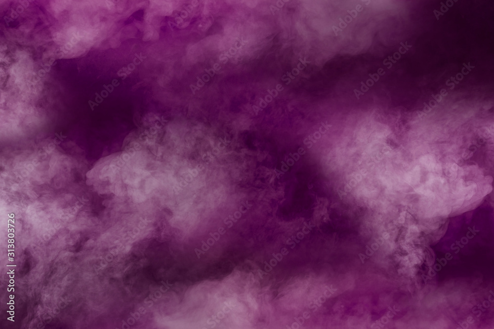 spectacular abstract white smoke isolated colorful purple background