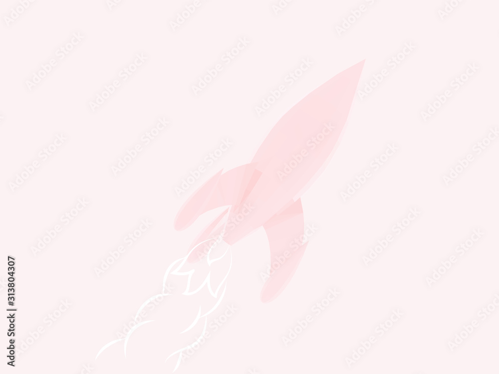 Romantic Rocket on Pink Background. Low Poly Valentines Vector 3D Rendering Romantic Rocket on Pink Background. Low Poly Valentines Vector 3D Rendering