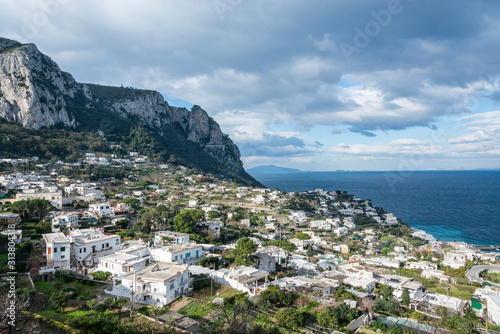 Aerial view of the Capri Island, Naples, Italy