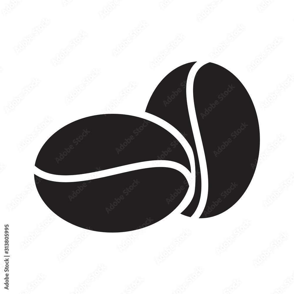 Coffee beans icon vector in trendy style design Coffee beans icon vector in trendy style design