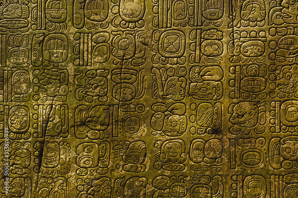 Ancient Maya script Stock Photo | Adobe Stock
