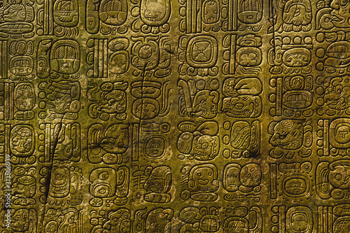 Ancient Maya script photo
