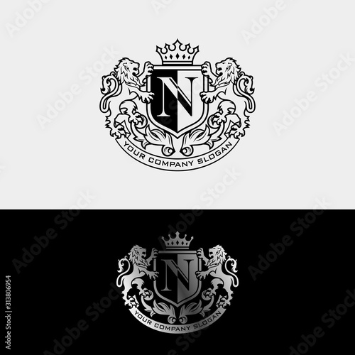 Luxury Golden Royal Lion King logo design inspiration photo