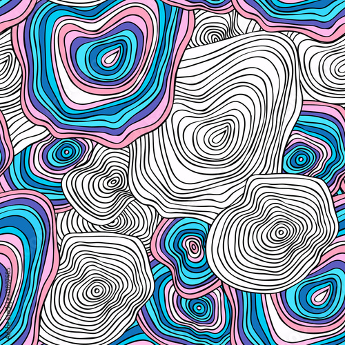 Seamless abstract waves background. Vector abstract hand-drawn waves texture. background with circular lines, Surface, fabric, textile design