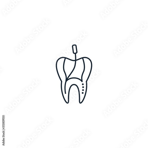root canal creative icon. From Dental icons collection. Isolated root canal sign on white background