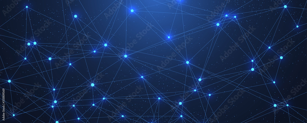 Abstract Big Data visualization digital network connection concept background. Artificial intelligence and engineering technology. Global network, Lines plexus, minimal array. Vector illustration. Abstract Big Data visualization digital network connection concept background. Artificial intelligence and engineering technology. Global network, Lines plexus, minimal array. Vector illustration.
