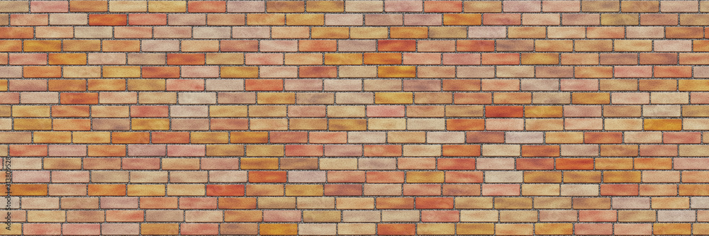 Obraz premium Brick wall background. 3d illustration pattern
