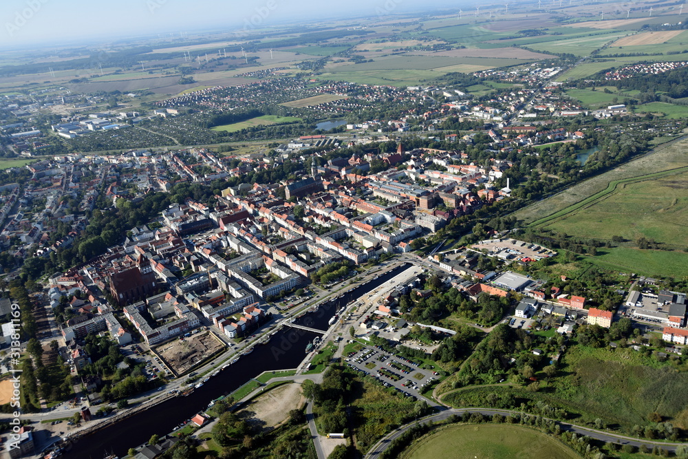Greifswald, Blick auf die Altstadt von Osten 2014