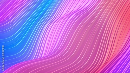 3d render animation colorful wave liquid.