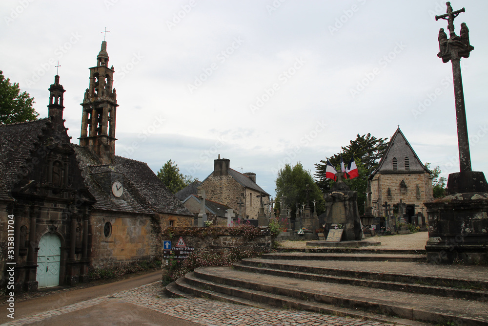 cemetery and sainte-anne chapel in daoulas (brittany - france) 