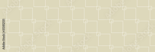 Geometric seamless pattern. Square white design on long olive green background