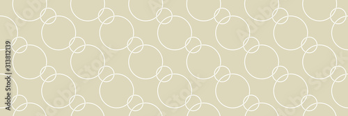 Geometric seamless round pattern. White design on long olive green background